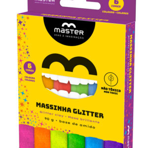 MASSINHA DE MODELAR – 6 CORES COM GLITTER – 90G