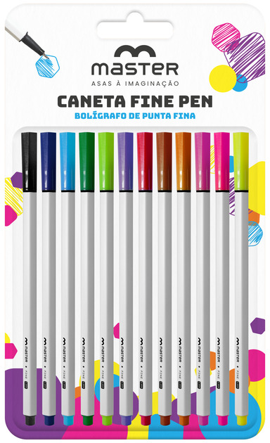 FINE PEN – CANETA PONTA FINA 0.4MM – 12 CORES