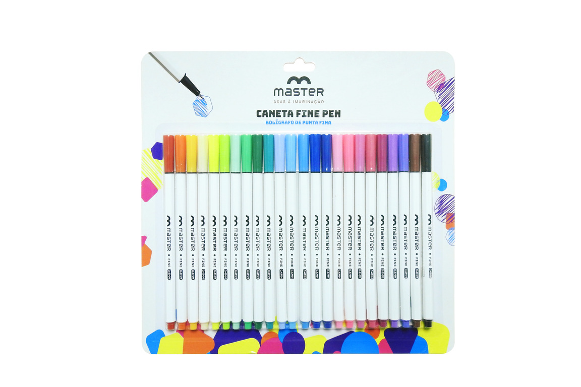 FINE PEN - CANETA PONTA FINA 0.4MM - 24 CORES