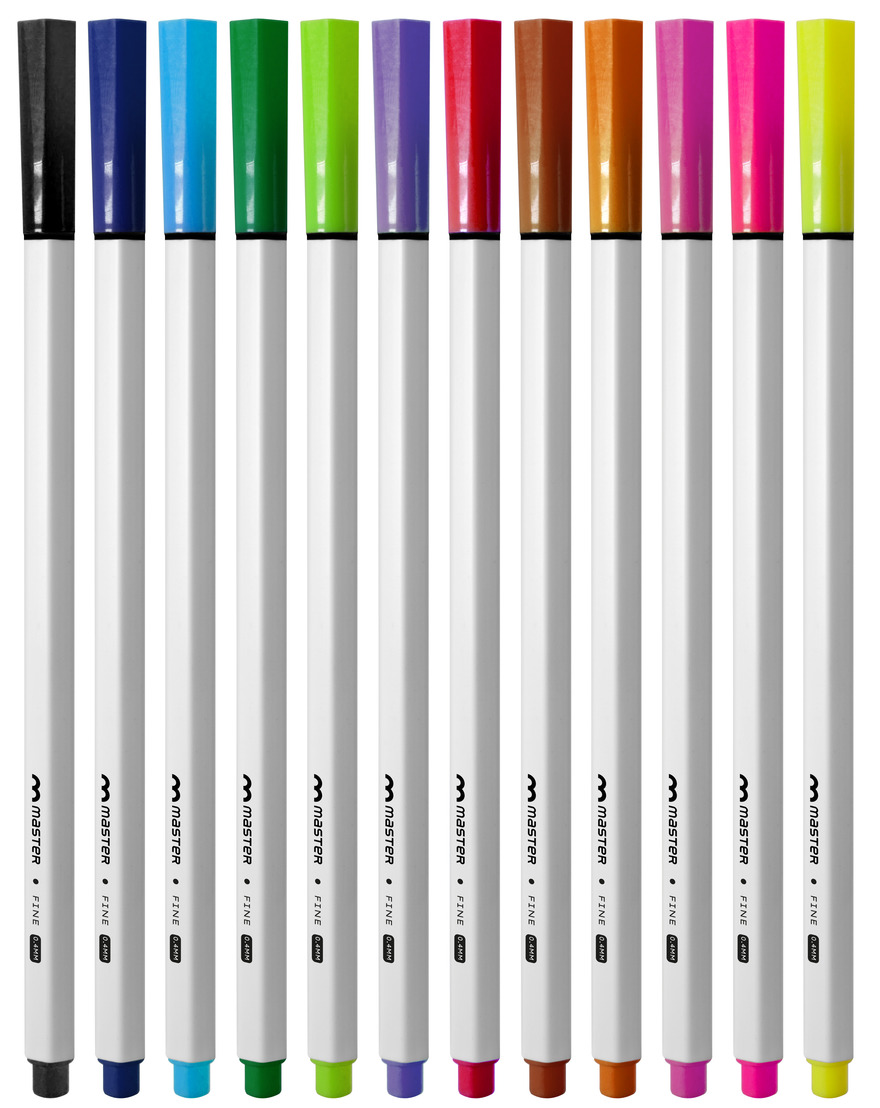 FINE PEN - CANETA PONTA FINA 0.4MM - 12 CORES - Imagem 2